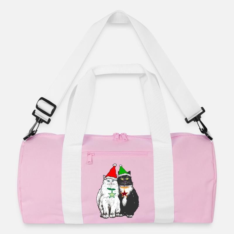 DIE WEIHNACHTSKATZEN - Recycelte Duffel Bag - Rosa/Weiß
