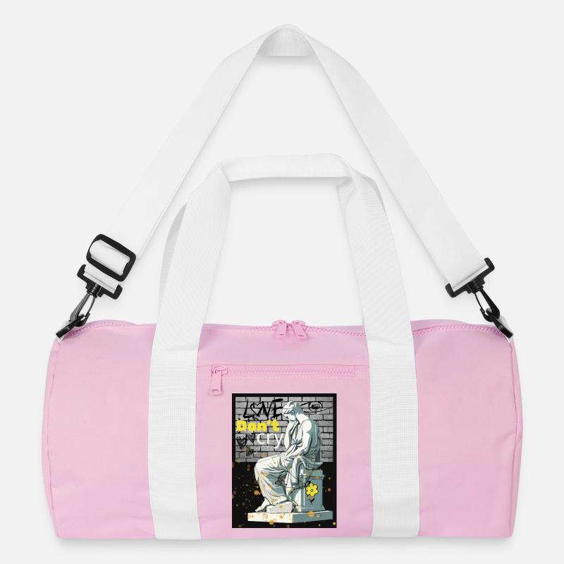 Weine nicht - Recycelte Duffel Bag - Rosa/Weiß