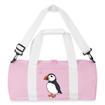 Papageientaucher Puffin - Recycelte Duffel Bag - Rosa/Weiß - Vorne