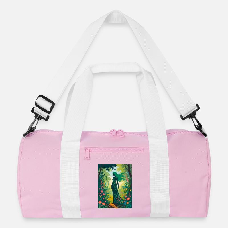 Mutter Natur im Zauberwald - Recycelte Duffel Bag - Rosa/Weiß