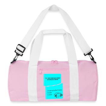 Citation Humoristique Matinales d'un râleur - Sac de sport recyclé - rose/blanc - Devant