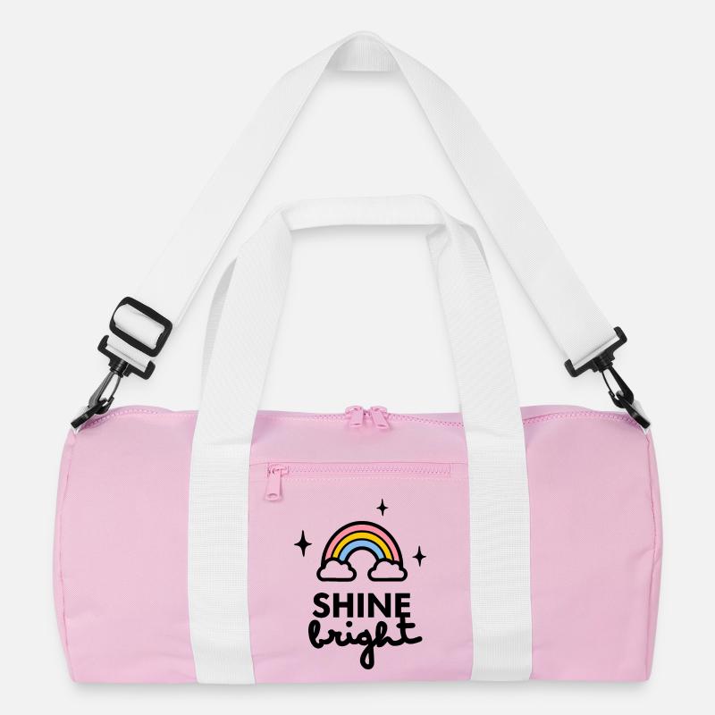 Shine Bright-Logo - Recycelte Duffel Bag - Rosa/Weiß