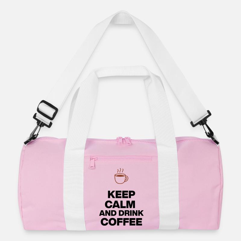 KEEP CALM AND DRINK COFFEE, COFFEE JUNKIE GIFT Recycled Duffel Bag