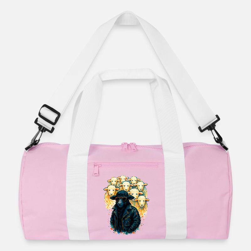 Schwarzes Schaf Nonkonformist in Lederjacke Recycelte Duffel Bag