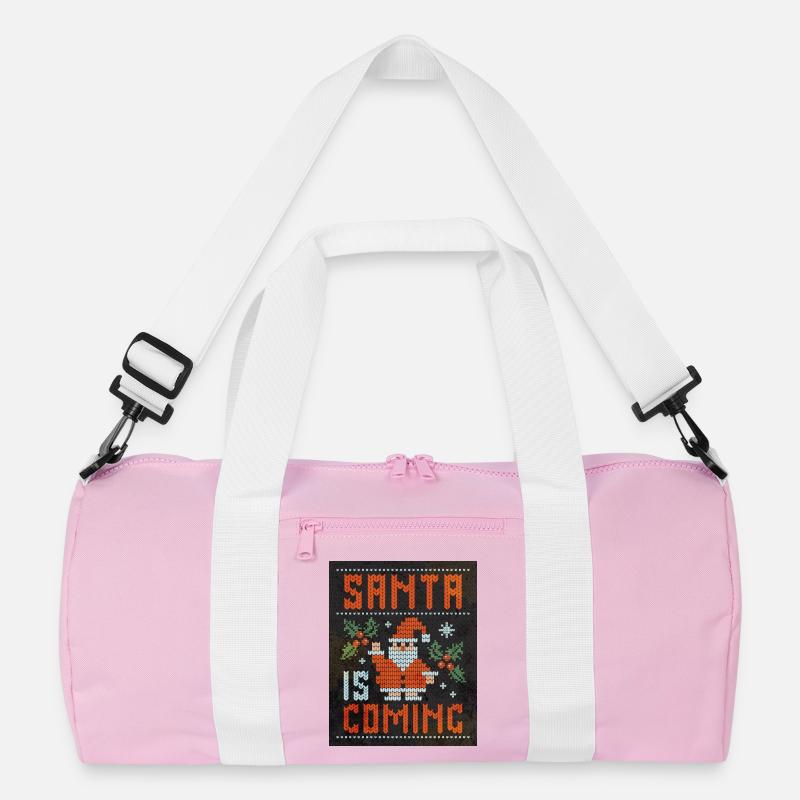 Santa Is Coming Strickmuster Recycelte Duffel Bag