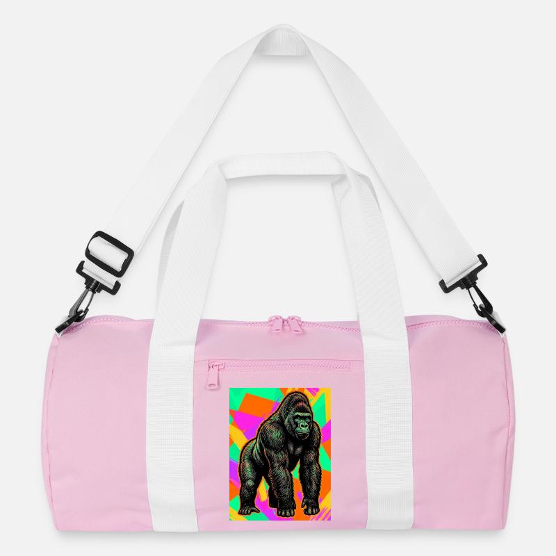 Gorilla - Recycelte Duffel Bag - Rosa/Weiß