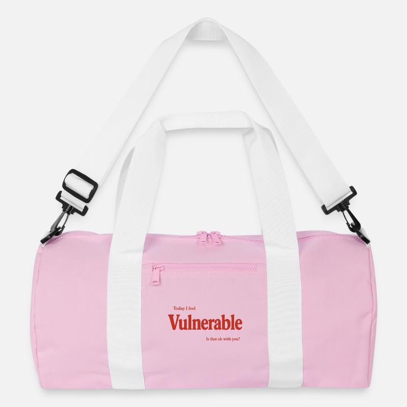 vulnerable_-2- - Recycelte Duffel Bag - Rosa/Weiß