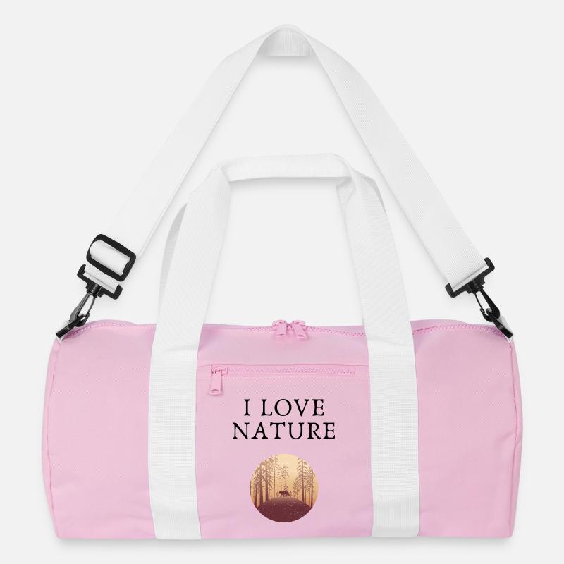 Silhouettierte Waldhirsche bei Einbruch der Dämmerung Recycelte Duffel Bag