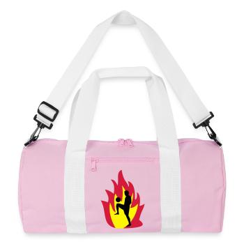 Fussball Feuer - Recycelte Duffel Bag - Rosa/Weiß - Vorne