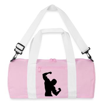 Bodybuilding - Recycelte Duffel Bag - Rosa/Weiß - Vorne