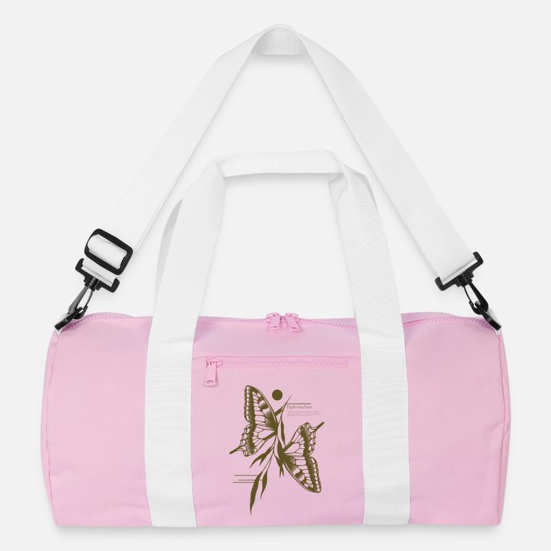 Schwalbenschwanz Schmetterling -Variant - Recycelte Duffel Bag - Rosa/Weiß