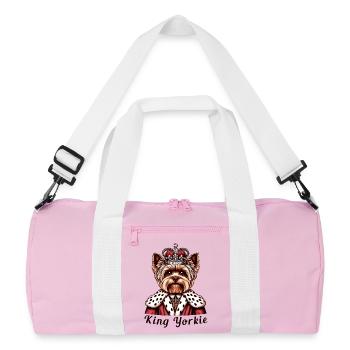 Yorkshire Terrier King - Recycled Duffel Bag - pink/white - Front