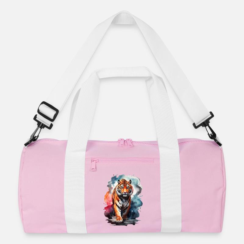 Tigergeist - Recycelte Duffel Bag - Rosa/Weiß