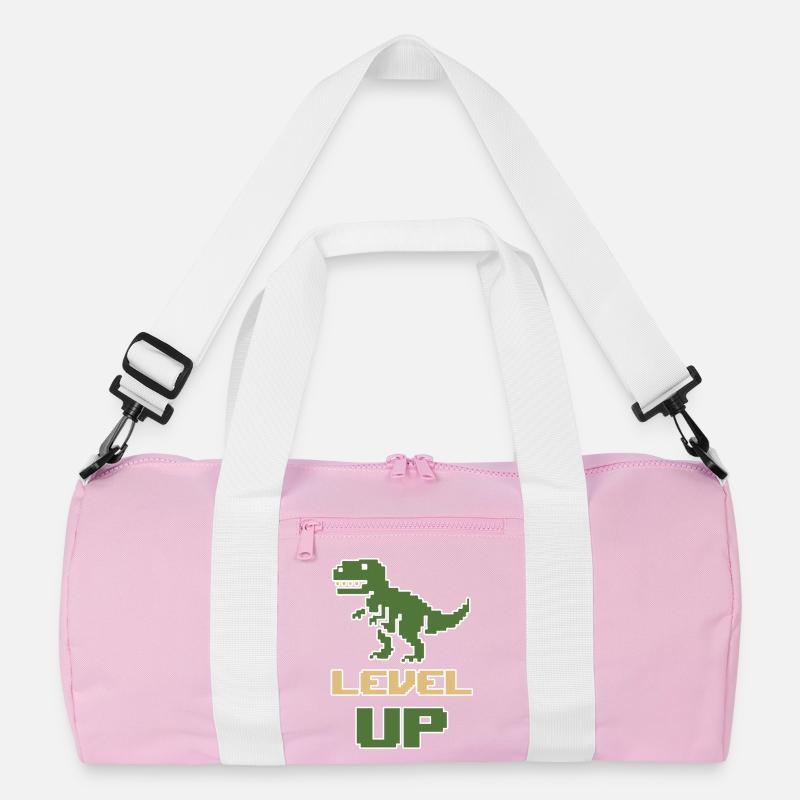 HERAUFSCHRAUBEN - Recycelte Duffel Bag - Rosa/Weiß