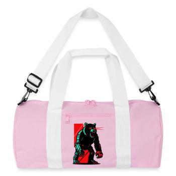 Mecha Techno Bär - Recycelte Duffel Bag - Rosa/Weiß - Vorne