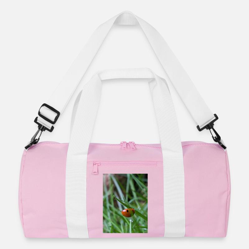 Close-up: Ladybug on grass Recycled Duffel Bag