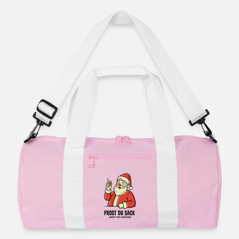 Prost du Sack - Recycelte Duffel Bag - Rosa/Weiß