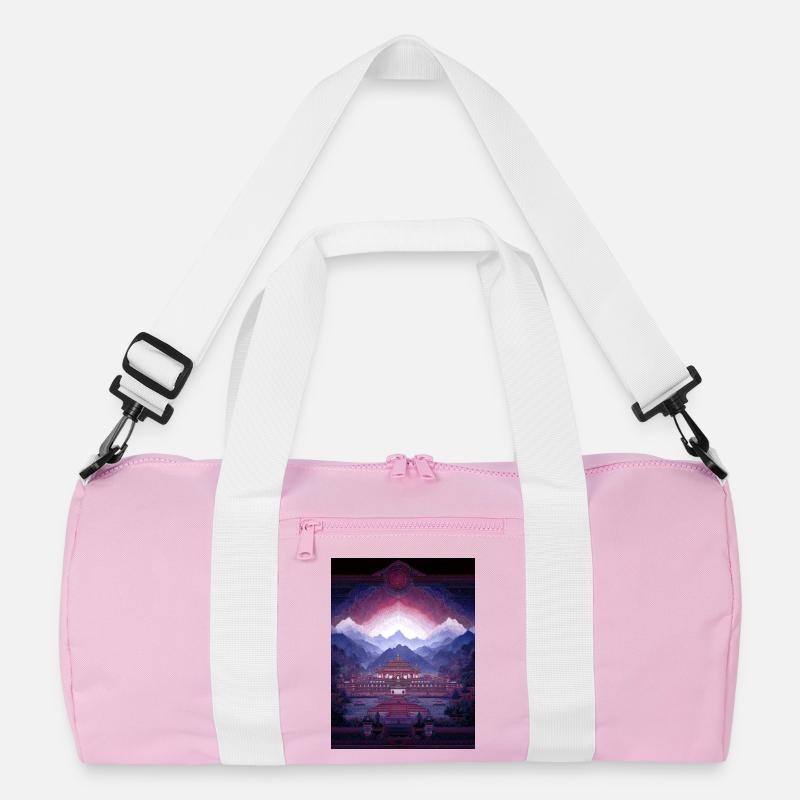 Psy Art - Pagode in Berglandschaft Recycelte Duffel Bag
