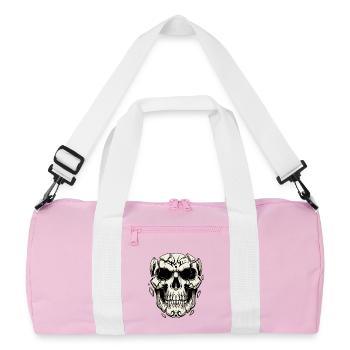 Splintering Skull – Gothic Graphics - Recycled Duffel Bag - pink/white - Front