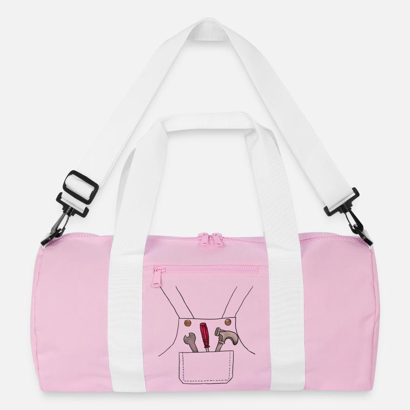 Handwerker - Recycelte Duffel Bag - Rosa/Weiß