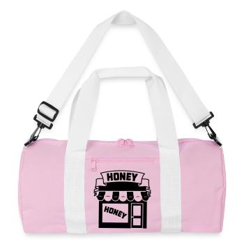 Logo honey shop - Recycled Duffel Bag - pink/white - Front