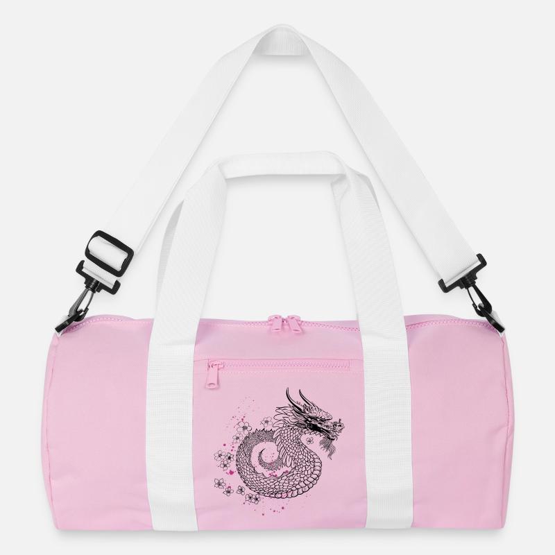 Drache mit Kirschblüten Sakura Style Recycelte Duffel Bag