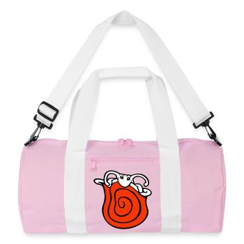 Snail shell snail hides cute shy - Recycled Duffel Bag - pink/white - Front