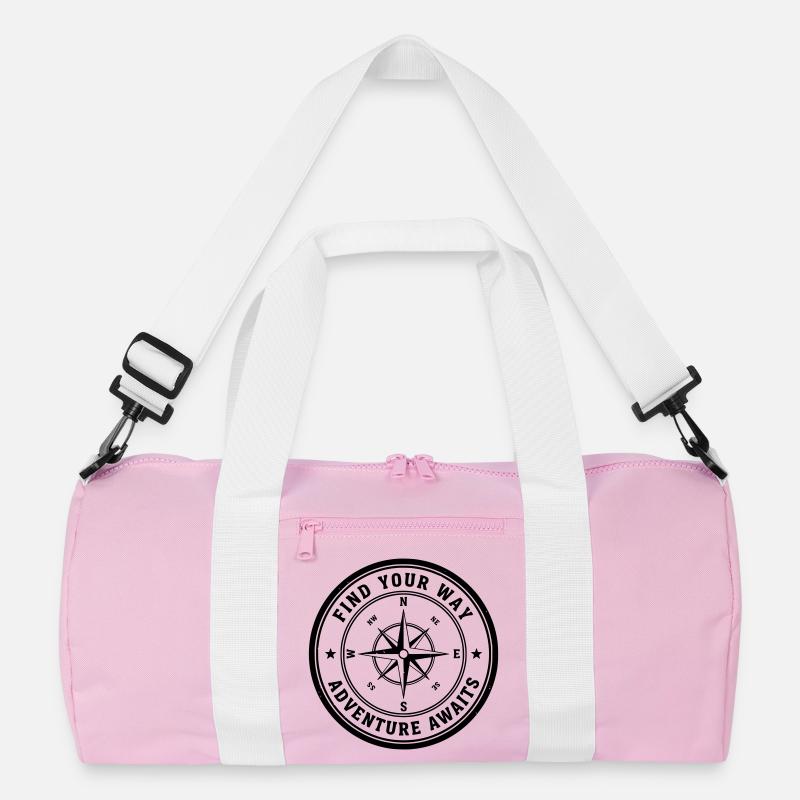 Find Your Way - Recycelte Duffel Bag - Rosa/Weiß