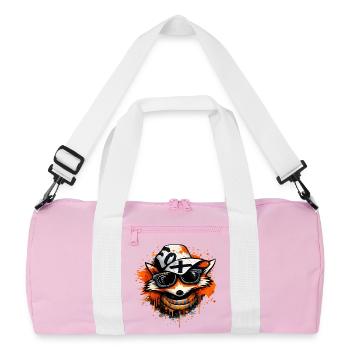Renard cool avec une casquette et des lunettes de soleil - Sac de sport recyclé - rose/blanc - Devant