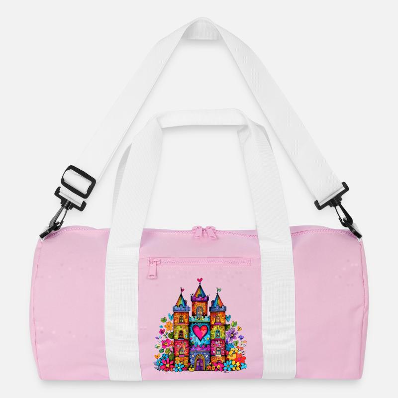 Rainbow Heart Castle Recycled Duffel Bag