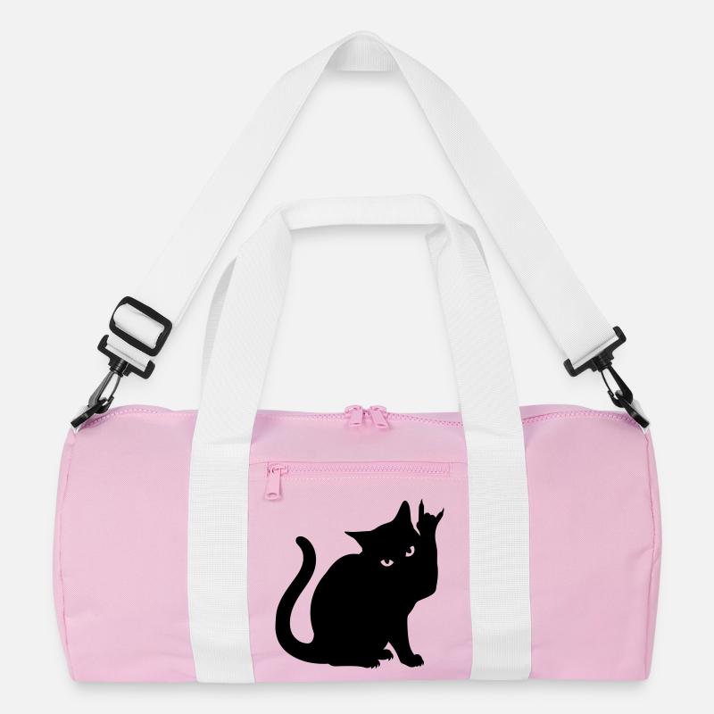 Chat Noir – Silhouette de cornes de diable Sac de sport recyclé
