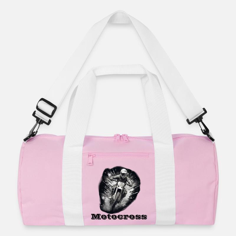 Motocross - Recycelte Duffel Bag - Rosa/Weiß