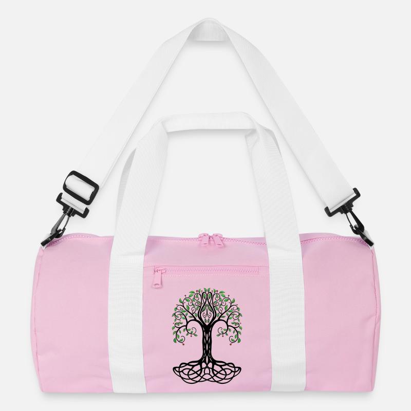Baum des Lebens - Recycelte Duffel Bag - Rosa/Weiß