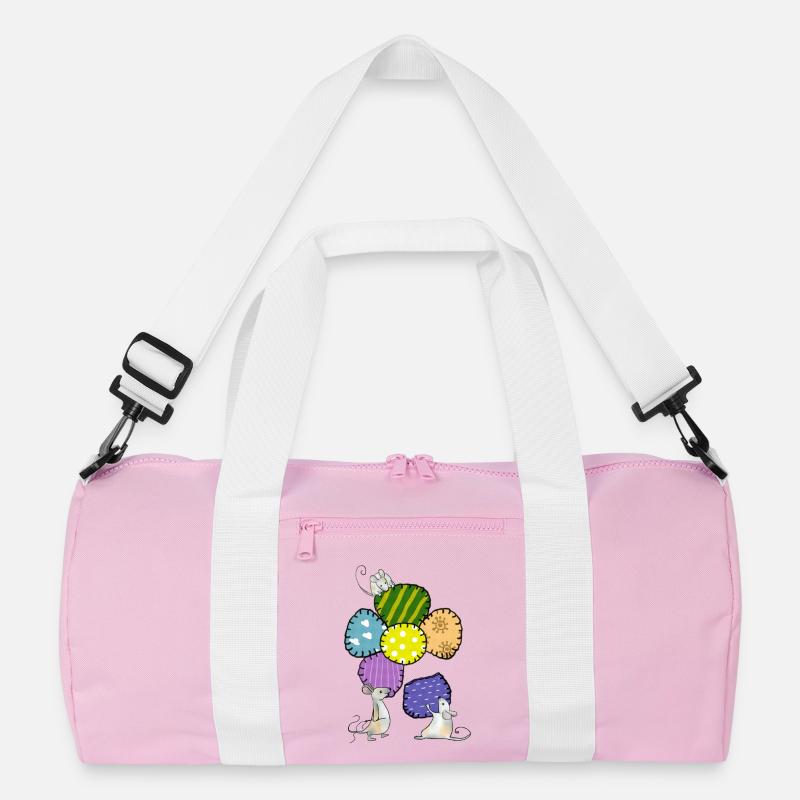 Blüte nähen - Recycelte Duffel Bag - Rosa/Weiß