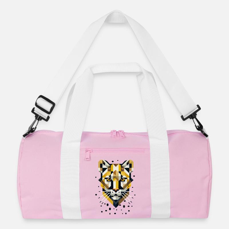 Geometric elegance – big cat in abstract form Recycled Duffel Bag