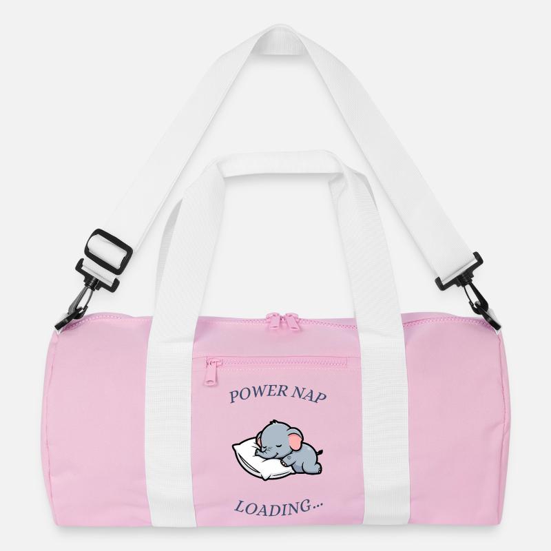 Schlafender Elefant - Recycelte Duffel Bag - Rosa/Weiß