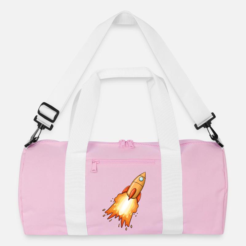 Rakete - Recycelte Duffel Bag - Rosa/Weiß