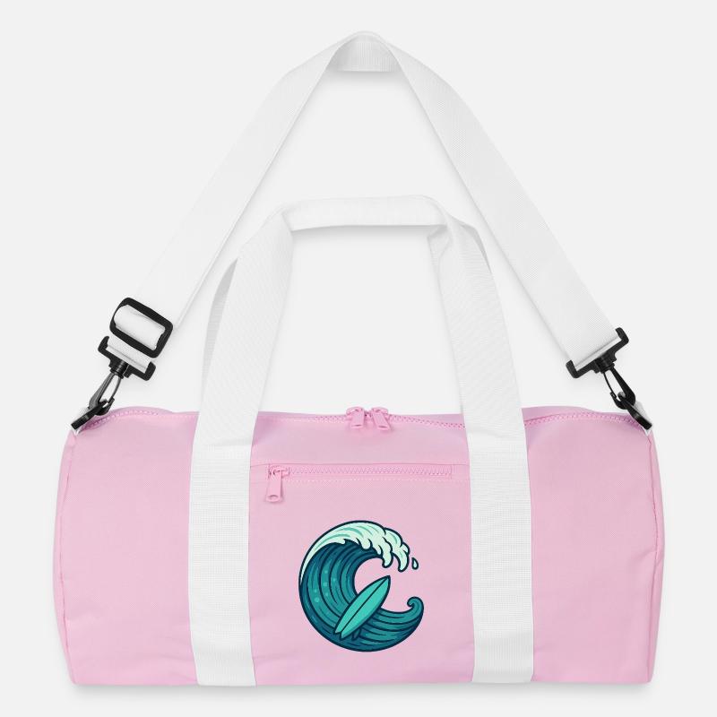 Surf Welle – Retro Surfbrett Design Recycelte Duffel Bag