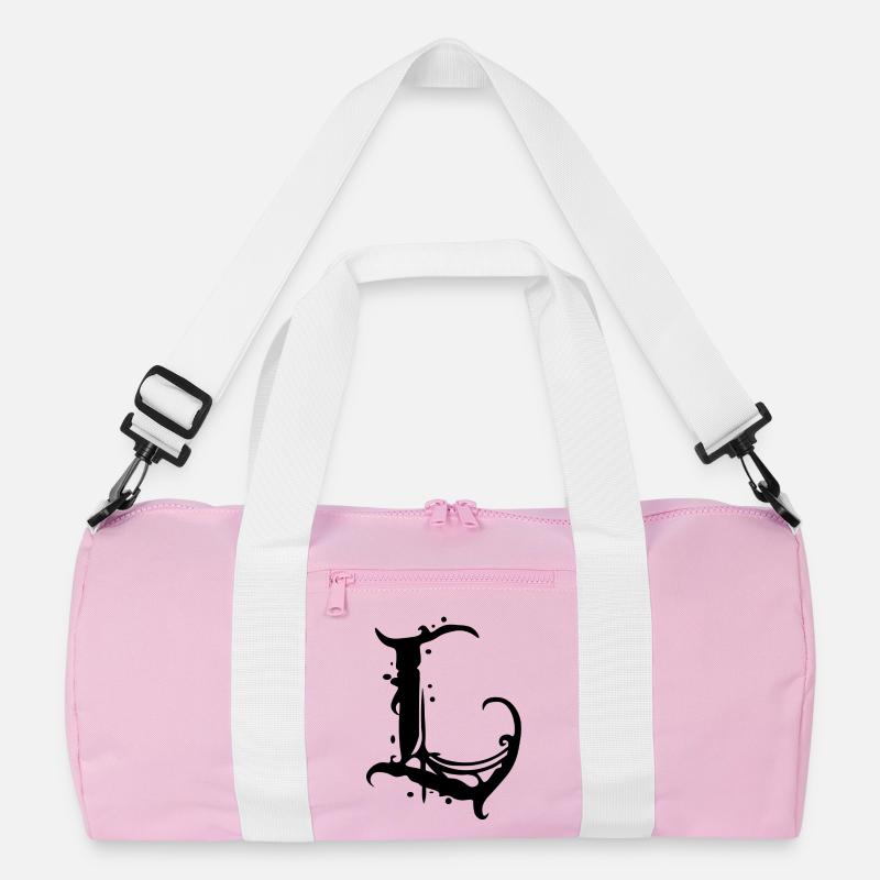 L - Recycelte Duffel Bag - Rosa/Weiß