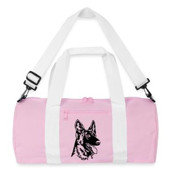 Hollande Herder Tête - Sac de sport recyclé - rose/blanc - Devant