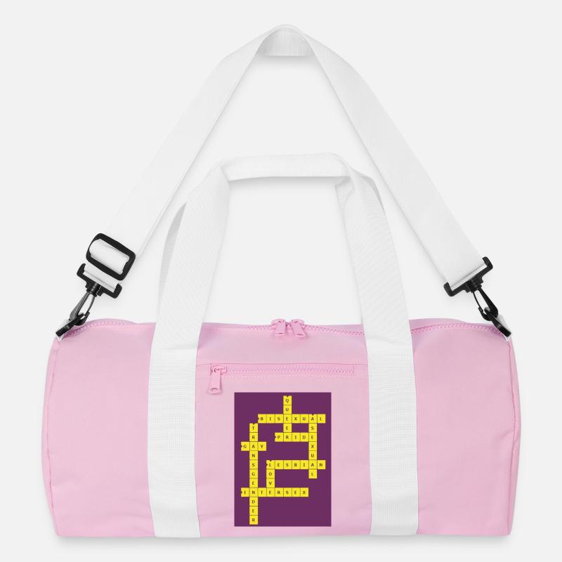 Kreuzworträtsel Divers - Recycelte Duffel Bag - Rosa/Weiß