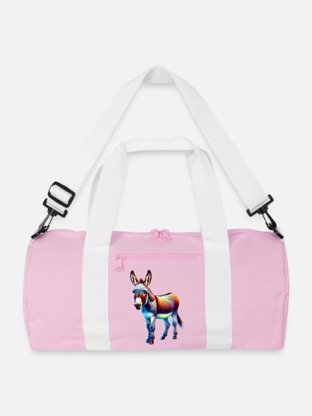 Esel-Maultier - Recycelte Duffle Bag - Rosa/Weiß