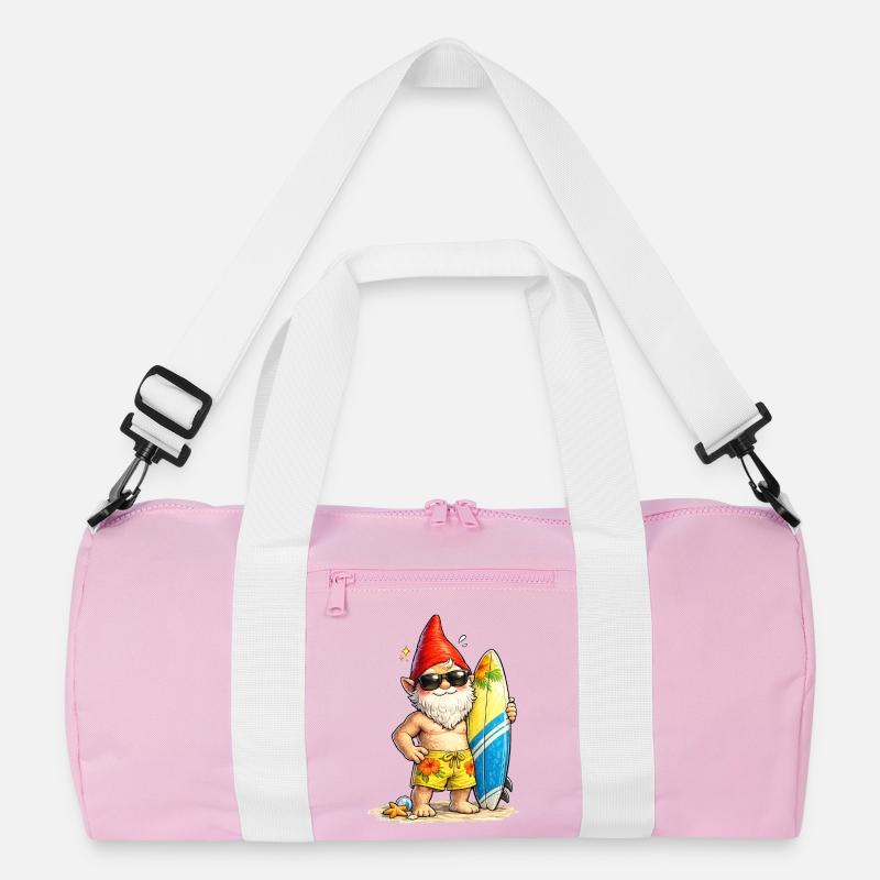 Cooler Gartenzwerg mit Surfbrett   Recycelte Duffel Bag