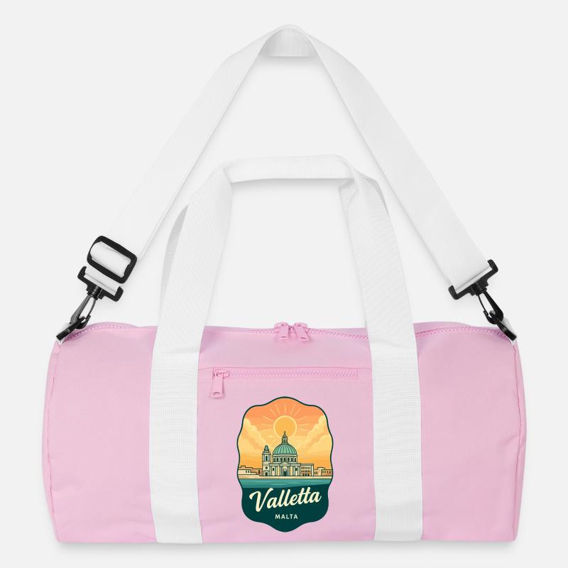 Valletta Malta Retro Sunset Reiseabzeichen Recycelte Duffel Bag