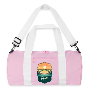 Insigne de voyage rétro du pont Luis de Porto Dom - Sac de sport recyclé - rose/blanc - Devant