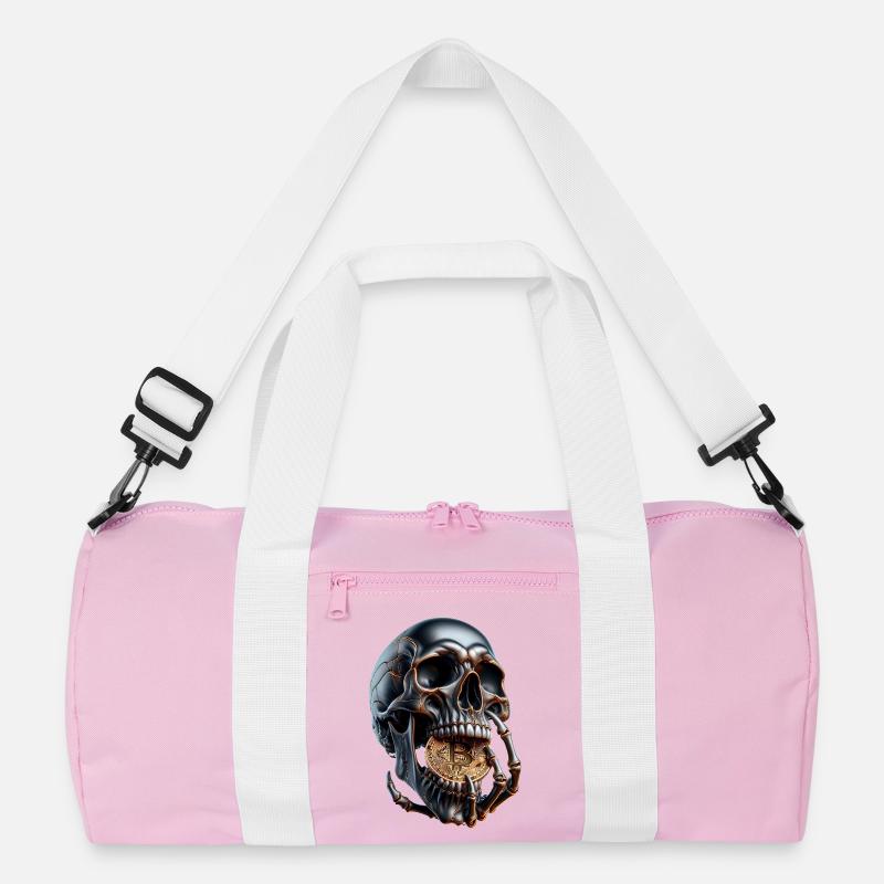 Bitcoin Skull Dark Crypto Design Recycelte Duffel Bag