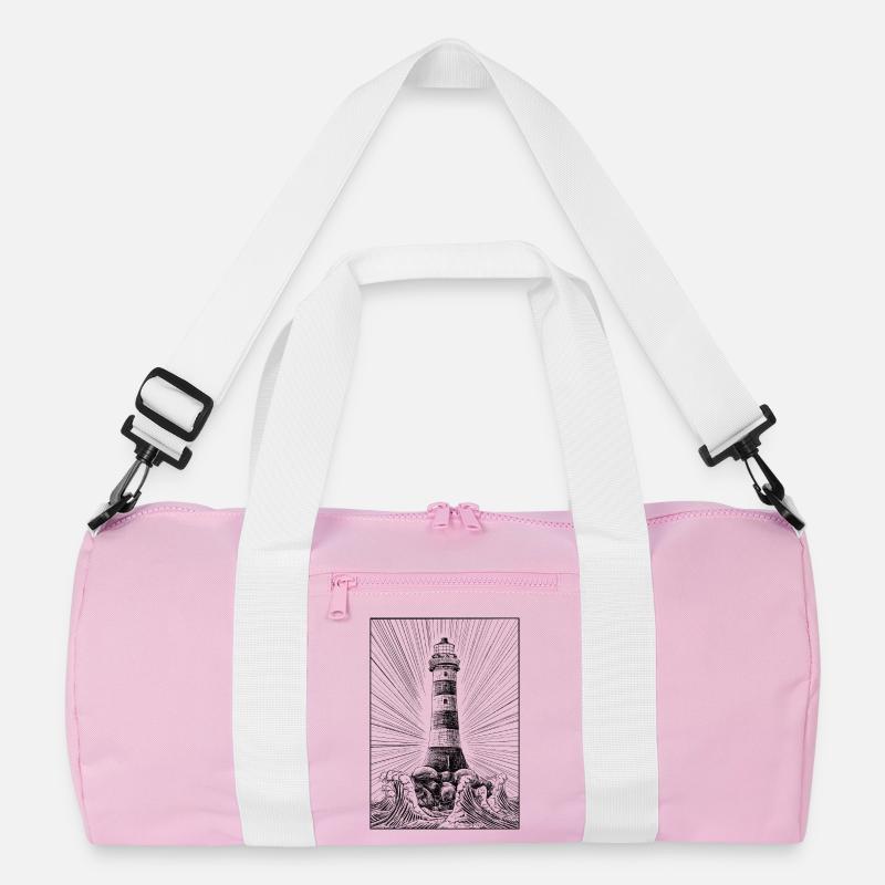Lighthouse - Recycled Duffel Bag - pink/white