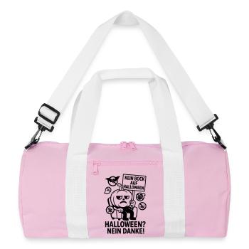 Anti Halloween No Thanks - Recycled Duffel Bag - pink/white - Front
