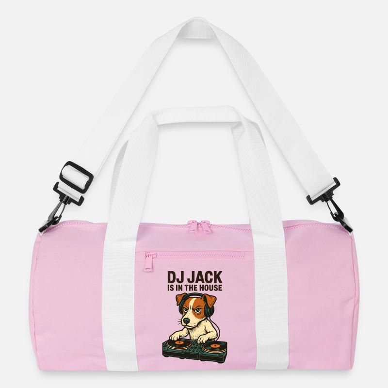 Jack Russell Terrier DJ Turntables Techno Geschenk Recycelte Duffel Bag