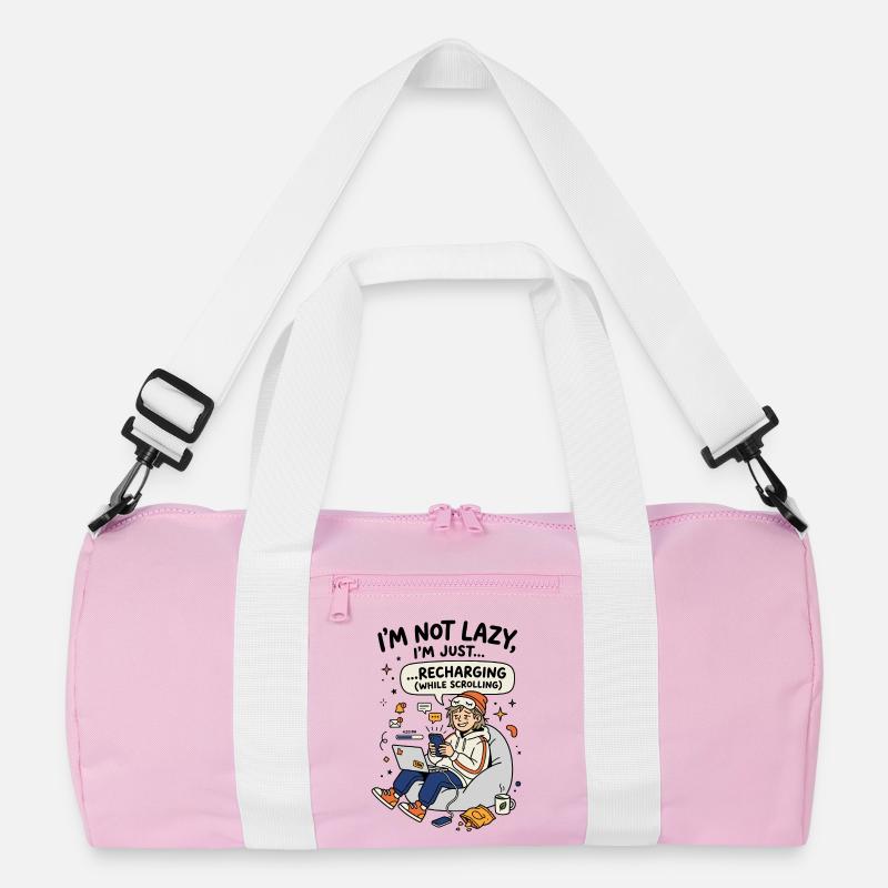 Recharging while scrolling Gen Z Recycelte Duffel Bag